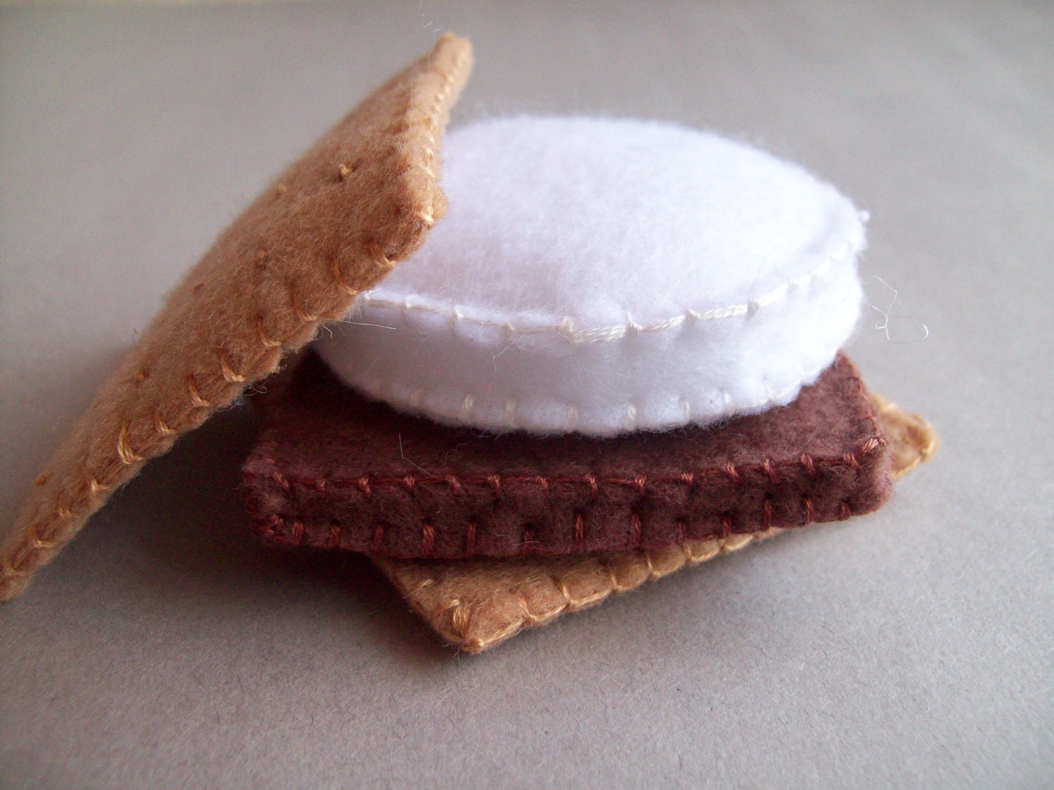 S'more and Marshmallow on a Stick combo felt food play set