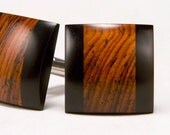 Wood Cuff Links - Cocobolo Ebony - Handcrafted Cufflinks - Graduation, Fathers Day, Anniversary, Wedding, Groomsmen Gift