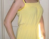 Vintage Sundress Yellow Terrycloth Summer Lounge Dress