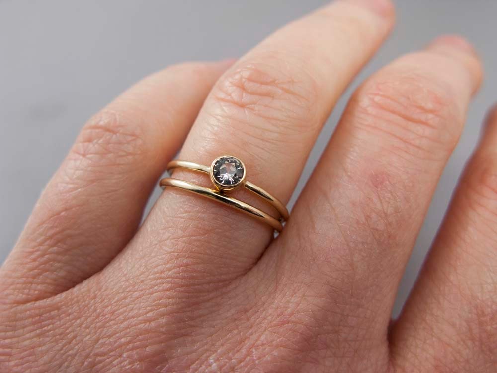 White Sapphire in 14k Yellow Gold Engagement Ring - Size 7.75 Ready to Ship
