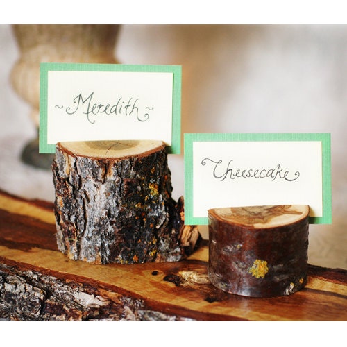 set of 4 Wooden Branch Place Card Holder