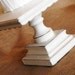 Shabby Chic White Pedestal Antiqued Cake Stand - Square