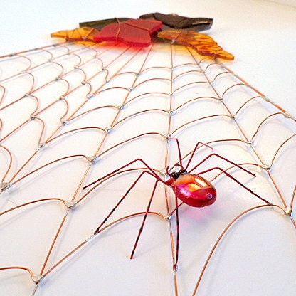Copper Spider Web Autumn Large Handmade
