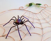 Large Heart Spider Web with Purple Spider