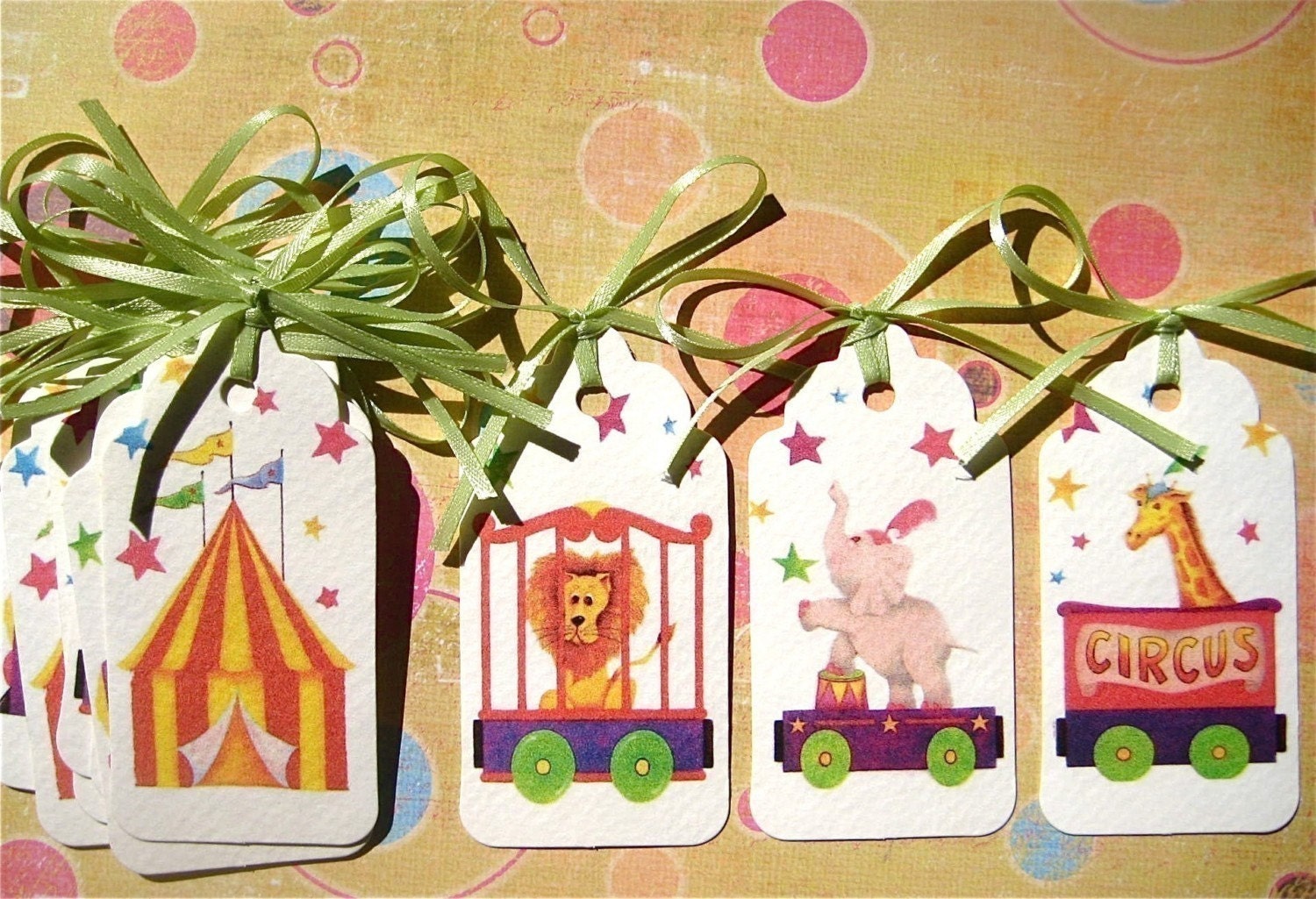 Circus Carninval Hang Tags, Vintage Inspired Set of 12 Gift Tags