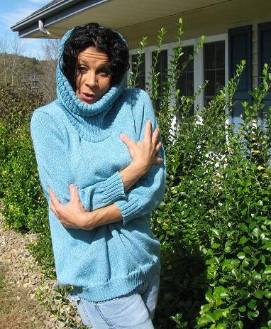 Sweater Pattern Cowl Neck Hip Length PDF File