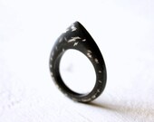 Fine Silver teardrop Ring / pointy silver ring / modern sleek ring in oxidized silver Handmade U.S size 5.5-5.75-6 FREE SHIPPING