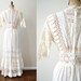 vintage 1900s dress - edwardian wedding dress / ivory lace tea dress