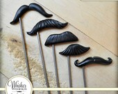 Plastic Mustaches on STEEL RODS - The Quintessential Mix - Set of 5 Il_170x135