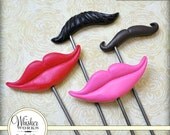 Photo Booth Party Props on STEEL RODS - The Double Date - Set of 4 Il_170x135