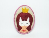 Carnival Princess - rabbit disguise - felt pin