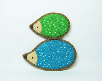 Combo candy hedgehogs felt pins - made to order