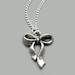 Bow Necklace - bowknot little ribbon chic jewelry cute jewellery sweet girly lolita kawaii gothic fun rockabilly silver plated szeya designs