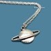 Saturn Necklace - stainless steel chain planet necklace science geek jewelry nerd jewellery cute necklace quirky funny necklace space galaxy