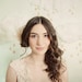 golden beige handmade silk organza hair comb- style 301