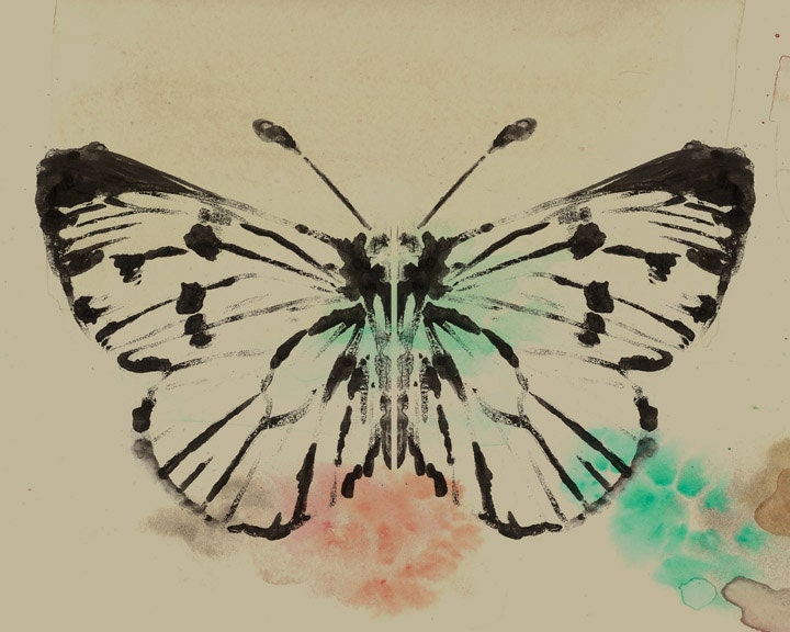 Rorschach Test Butterfly 8"x10" Print - Modern Nature Wall Art