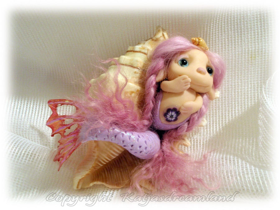 OOAK art doll fairy Troll Mermaid Ariela by KDL