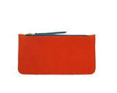 Two Tone Container, Red Leather case, Pencil cases, make up case, clutch