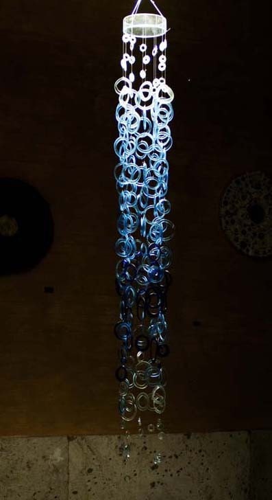 Light installation - Lighting - Recycled Glass Waterfall - Ecological - Unique