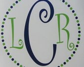 Dot Circle Car Monogram