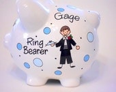 Ring Bearer Gift for Wedding Piggy Bank Personalized