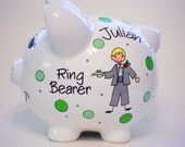 Ring Bearer Gift for Wedding Piggy Bank Personalized