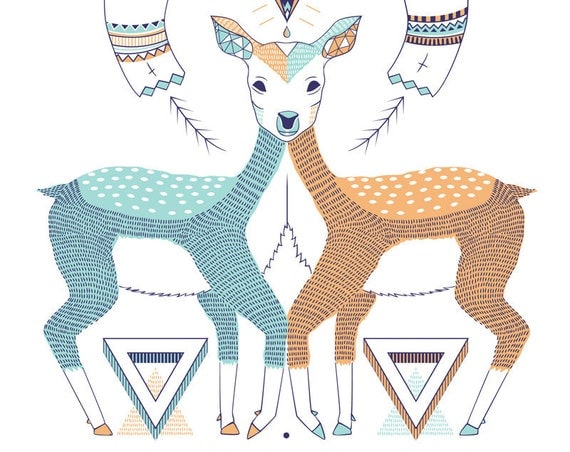 Deer - mood - illustration - 8x10 print