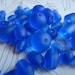 100 sea glass bead blue cobalt royal 2-10 mm glass beach beads collection