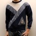UNIQUE ribbed patchwork CREW NECK sweatshirt