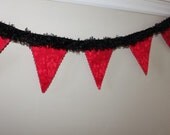 CLEARANCE - Fabric Flag Bunting - Truly, Madly, Deeply In Crimson and Black Il_170x135