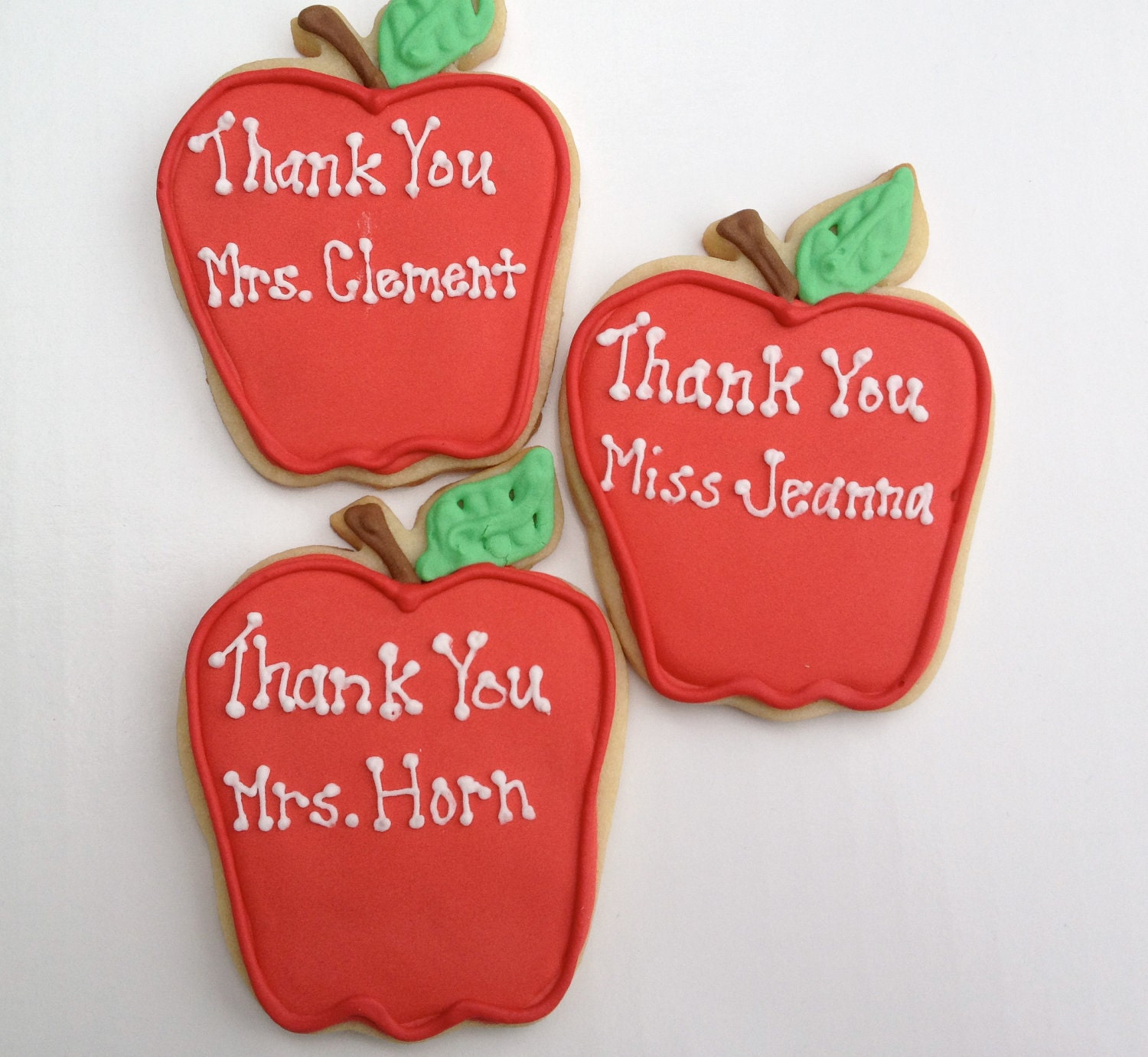 Apples for the Teacher Cookies Birthday Party Favors Red Back to School