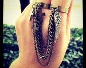 Heaven Above - double finger chain ring