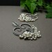 Bridal silver wire wrapped earrings , white pearls , wedding jewelry , birthstone jewelry , wirework earrings