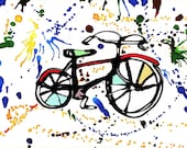 BICYCLE POP ART WITH LOTS OF COLOR fine art print by SOHOMIKE