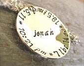 New Mommy Necklace- New Baby Gift for Mother- Hand Stamped Jewelry- Personalized -Gifts Under 50