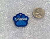 Laser Engraved Pet ID Tag / Small Paw shape -- 2-Sided(Made in the USA)