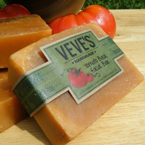 Tomato Basil Facial Bar, soap by Veve's Handmade