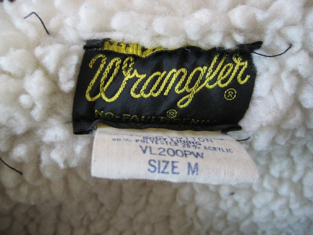 Mens Denim Sherpa Vest Wrangler Size M