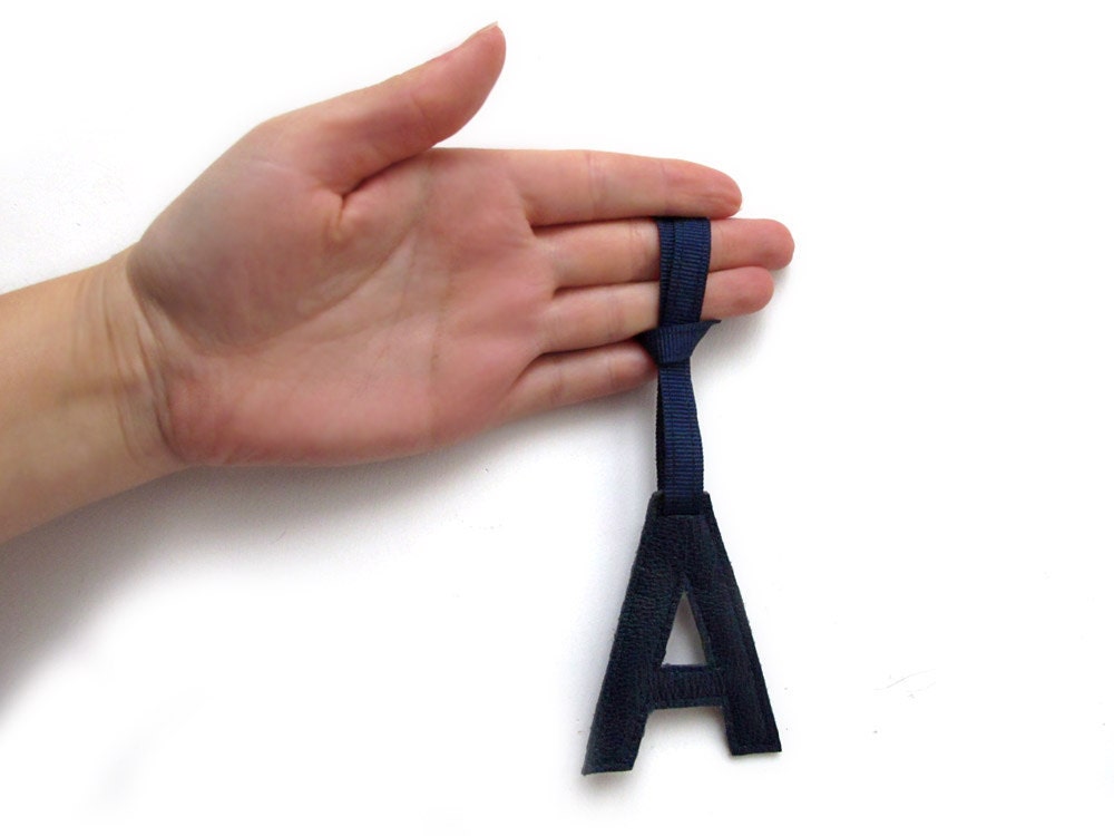 Buy luggage tags - Personalized Luggage Tag dark blue leather monogram initial letter custom made choose your color