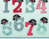 Pirate Hat Numbers Cute Digital Clipart for Card Design, Scrapbooking, and Web Design Il_170x135
