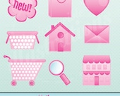 Pink Shop Icons Cute Digital Clipart for Card Design, Scrapbooking, and Web Design Il_170x135