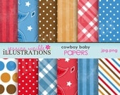 Cowboy Baby Cute Digital Papers for Card Design, Scrapbooking, and Web Design Il_170x135