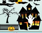 Haunted House Cute Digital Clipart for Card Design, Scrapbooking, and Web Design Il_170x135