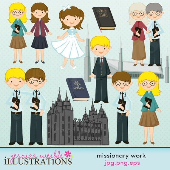 Missionary Work Cute Digital Clipart for Card Design, Scrapbooking, and Web Design Il_570xn
