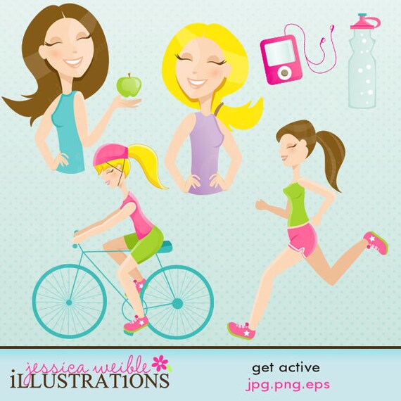 Get Active Character Illustrations, Vector Cartoon Characters, Clipart Il_570xn
