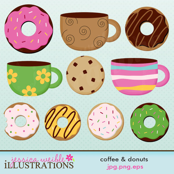 free clipart coffee and donuts - photo #42