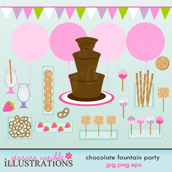 Chocolate Fountain Party Cute