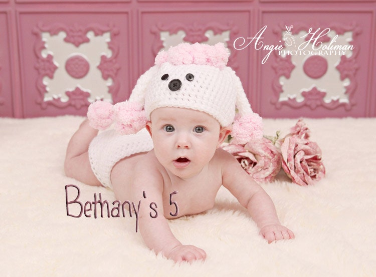 Pink Poodle PROP  with diaper cover set pick you size Newborn to 18 months INTRODUCTORY price