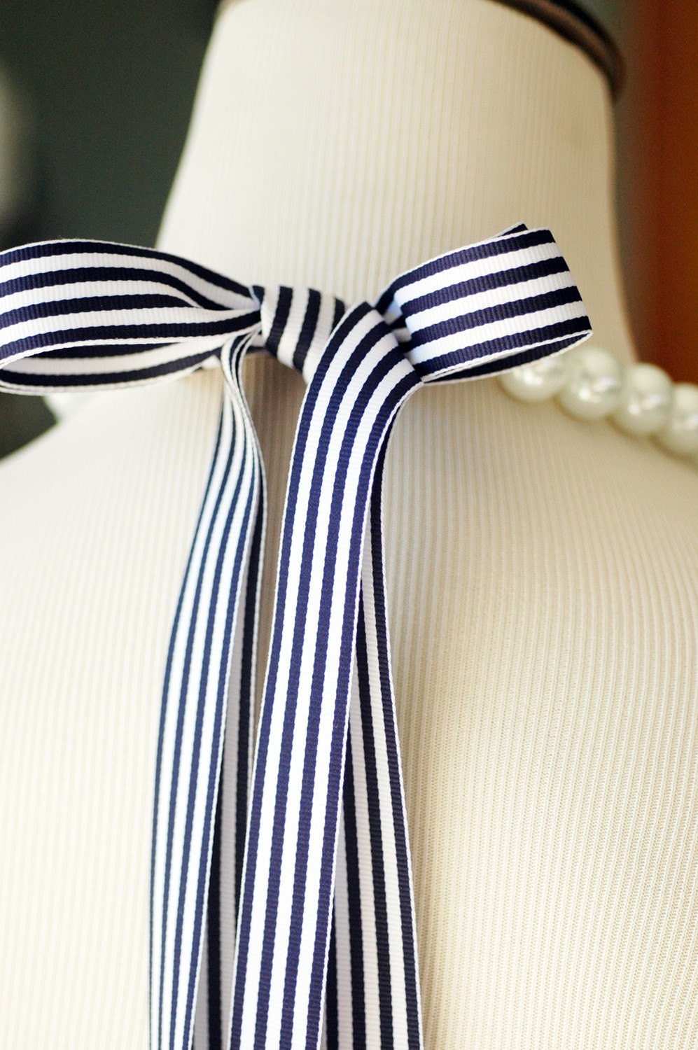 White, 16mm Perfect Bridesmaid Necklace-Pearl Necklace w/Ribbon Tie WEDDING JEWELRY Maid of HONOR