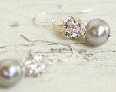 Set of 4 - Clarissa, Silver Pearl & Sterling Silver Design Your Pearl Drop Sterling Silver Bridal Earrings Wedding Bridesmaids Jewlery